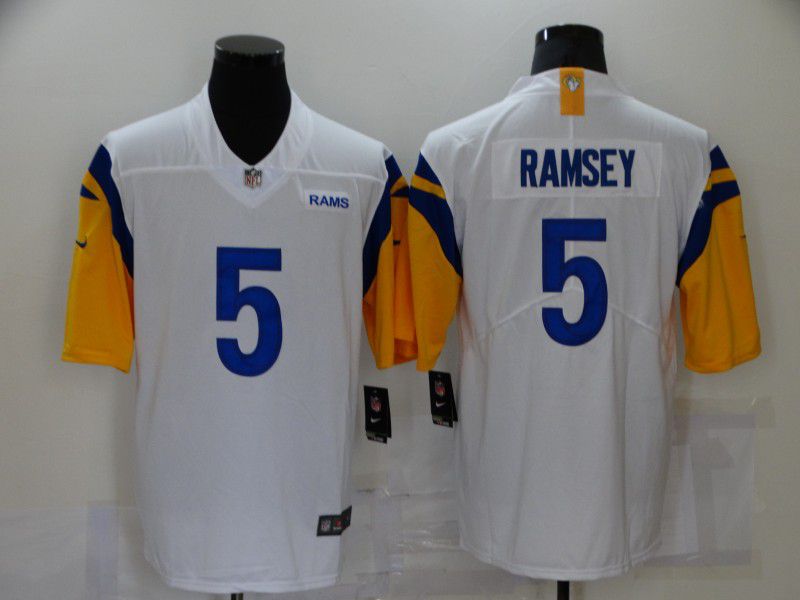 Men Los Angeles Rams #5 Ramsey White New Vapor Untouchable Limited Player 2021 Nike NFL Jersey